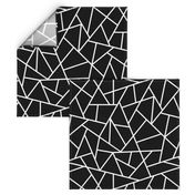 Abstract Geometric White on Black Large