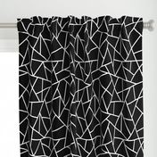 Abstract Geometric White on Black Large