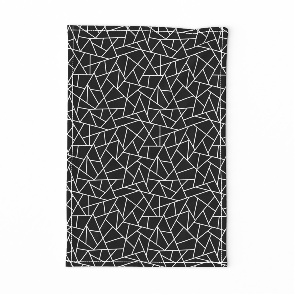 Abstract Geometric White on Black Small