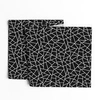 Abstract Geometric White on Black Small