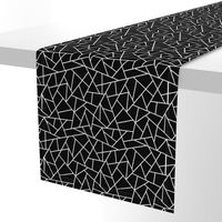 Abstract Geometric White on Black Small