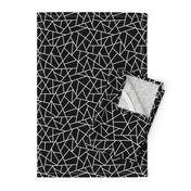 Abstract Geometric White on Black Small