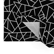 Abstract Geometric White on Black Small