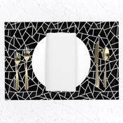 Abstract Geometric White on Black Small