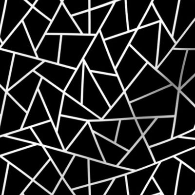 Abstract Geometric White on Black Small