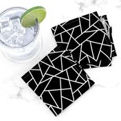 Abstract Geometric White on Black Small