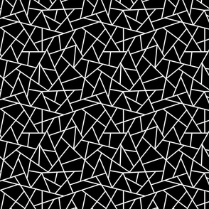 Abstract Geometric White on Black Small