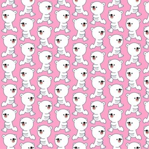 Playful Little Polar Bears Pink by Cheerful Madness!!