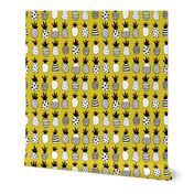 Trendy summer spring geometric pineapple fruit scandinavian style yellow mustard