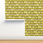 Trendy summer spring geometric pineapple fruit scandinavian style yellow mustard