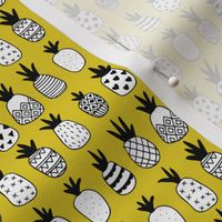 Trendy summer spring geometric pineapple fruit scandinavian style yellow mustard