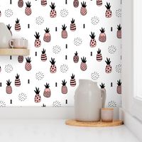 Trendy summer spring geometric pineapple fruit scandinavian style pastel pink