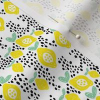 Cool scandinavian abstract topical fruit summer spring fabric green yellow XS