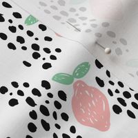 Cool scandinavian abstract topical fruit summer spring fabric mint pink XL