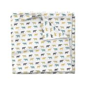 Cows Facing  Gold Blue Gray