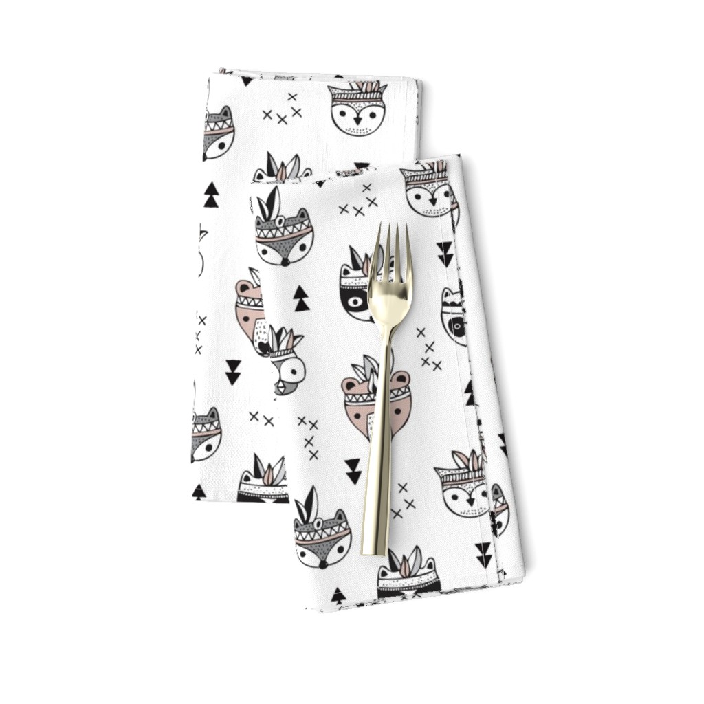 Cool scandinavian geometric woodland animals indian fall winter zoo black and white