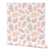 Pastel summer colors leaf illustration garden pattern orange coral girls