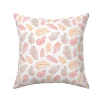 Pastel summer colors leaf illustration garden pattern orange coral girls