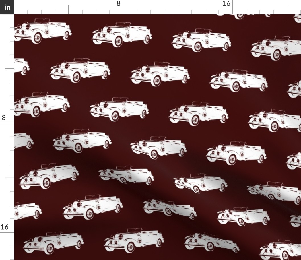 Classic Car on Burgundy - Large (4")