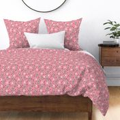 Tropical pink and soft coral pineapple summer fruit geometric arrow pattern print