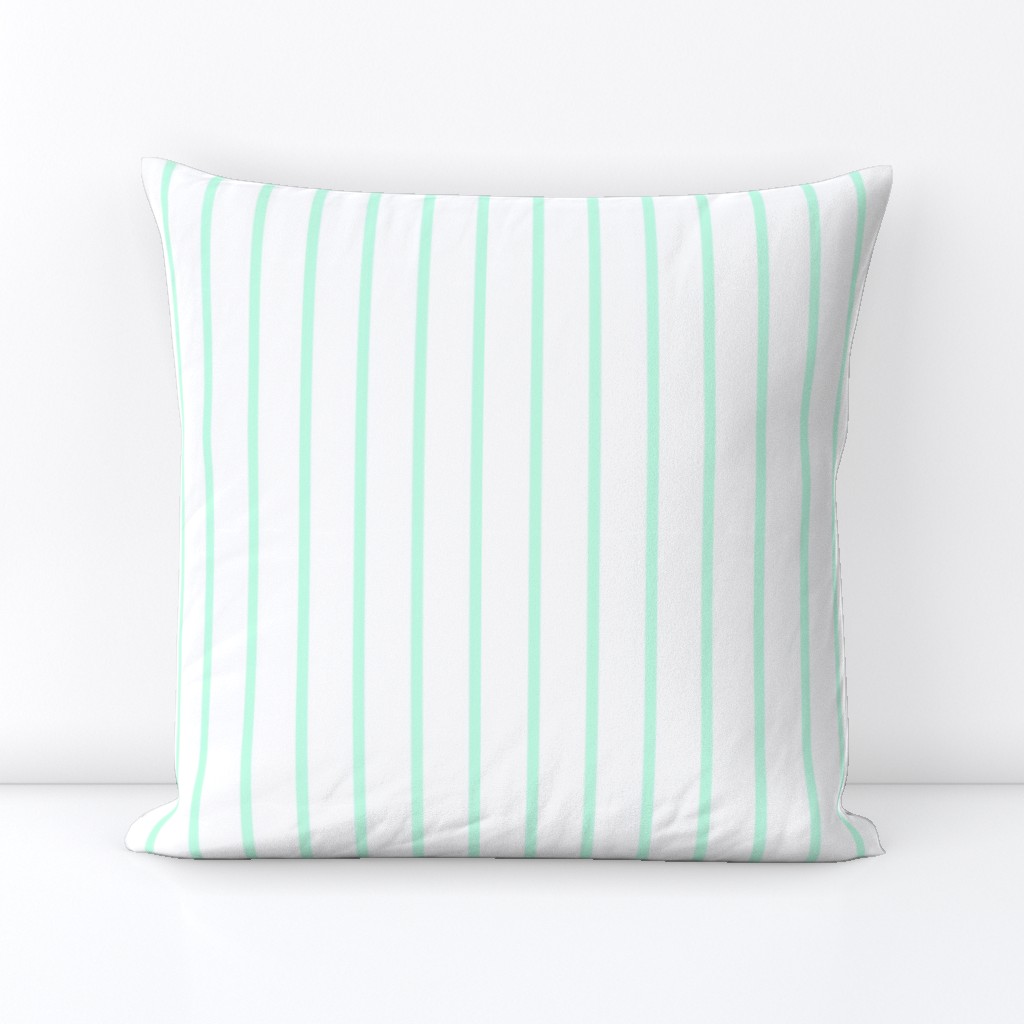 Thin Stripes Mint on White Vertical