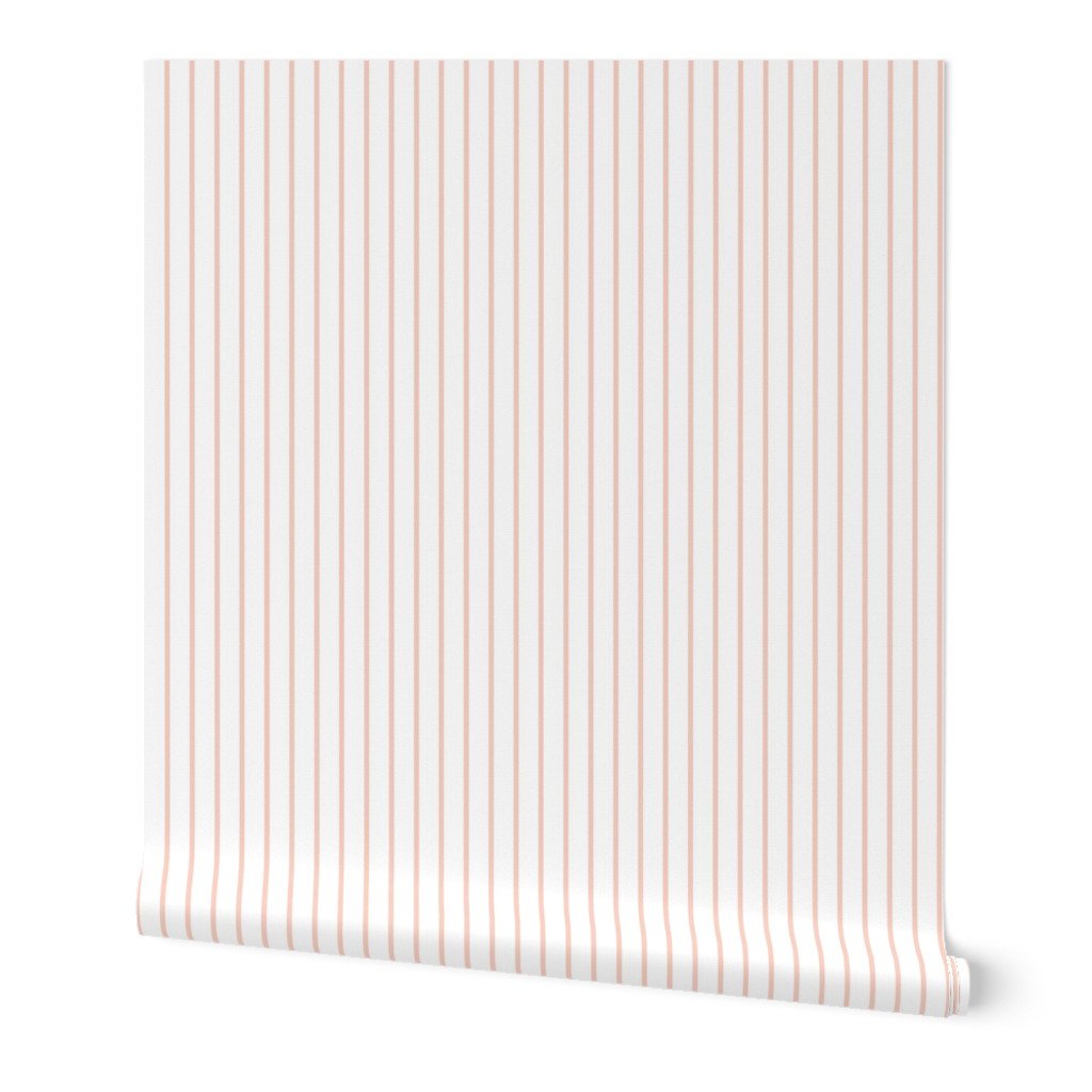 Thin Stripes Peach on White Vertical