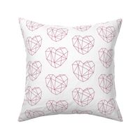 Geometric Hearts - Pink