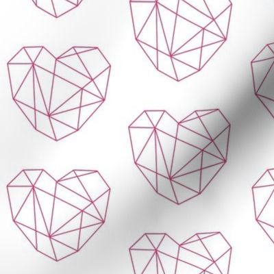 Geometric Hearts - Pink