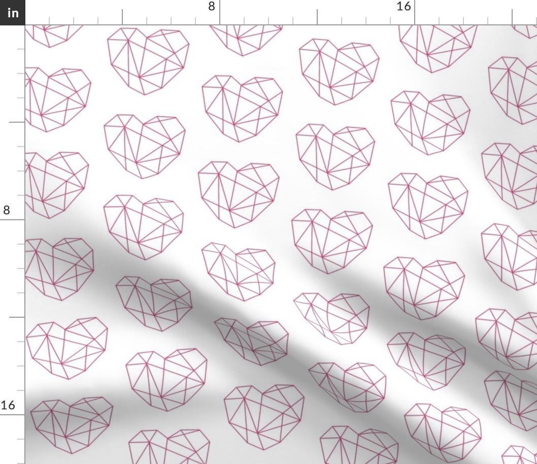 Geometric Hearts - Pink