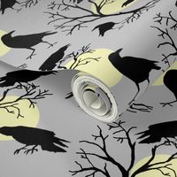 ravens, moon and trees