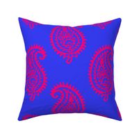 PAISLEY POP - BLUE/RED-NEON