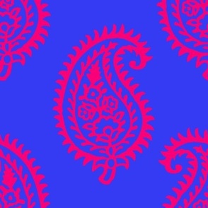 PAISLEY POP - BLUE/RED-NEON