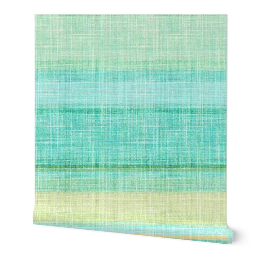 Faux linen aqua Beach stripe horizontal