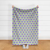 Damask in green, blue, purple