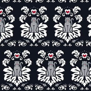 Royal Cats - BLACK with RED and Gray