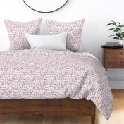 Bunnies in Love Garden, Soft Pink Blue Floral