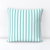 Thin Stripes Turquoise on White Vertical