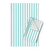 Thin Stripes Turquoise on White Vertical