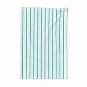 Thin Stripes Turquoise on White Vertical