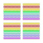 Rainbow Ikat with Hearts on cream