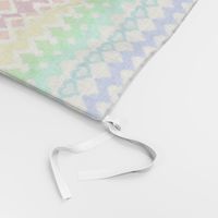 Rainbow Ikat with Hearts on cream