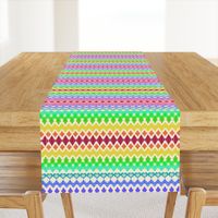 Rainbow Ikat with Hearts on cream