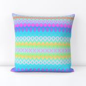 Neon Ombre Ikat and Chevron Stripes