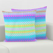 Neon Ombre Ikat and Chevron Stripes