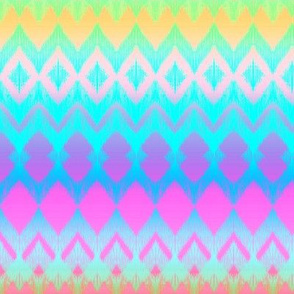 Neon Ombre Ikat and Chevron Stripes