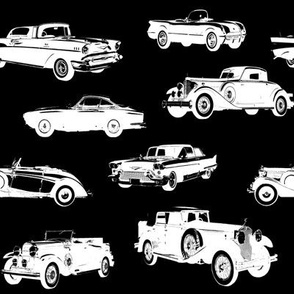Vintage Cars on Black // Large (4")