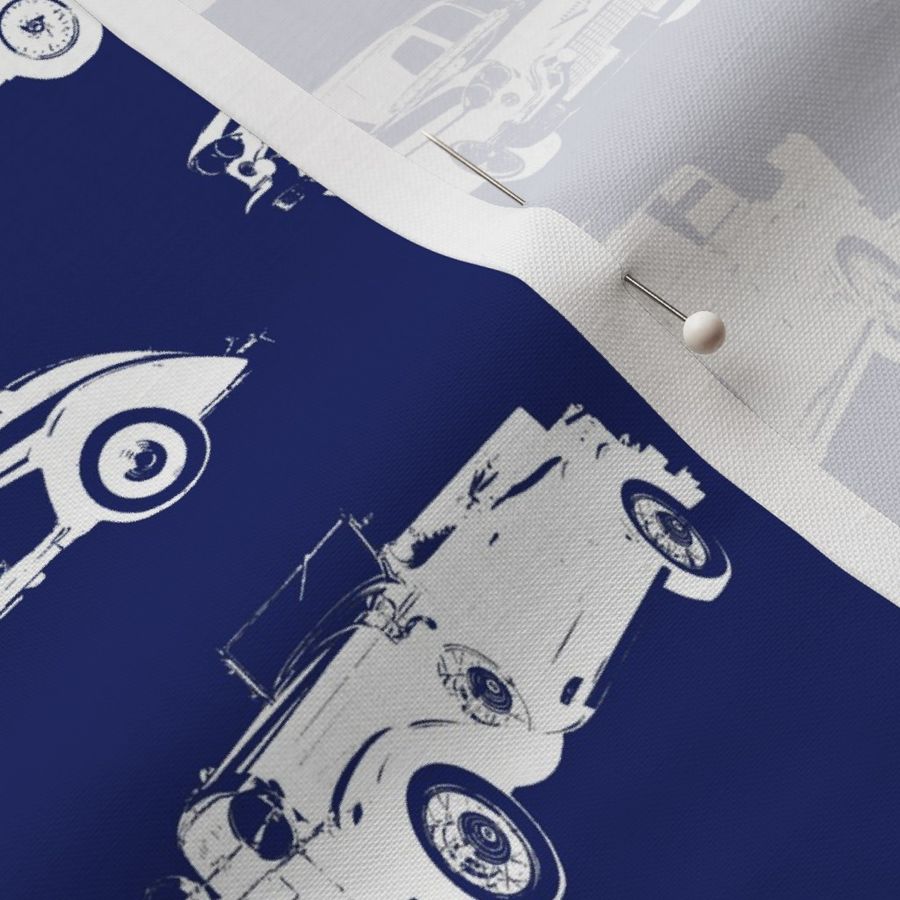 Vintage Cars on Dark Blue // Large (4")