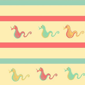 #SAGE Seahorse Stripes  -  May 2017 Beach Palette