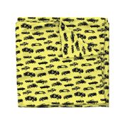 Vintage Cars on Yellow // Large (4")