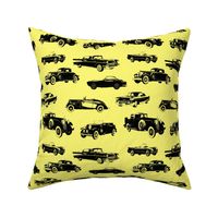 Vintage Cars on Yellow // Large (4")